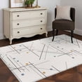 thumbnail image 3 of Modern Geometric Area Rugs 4'x6', Washable Small Throw Rugs for Office Bathroom, Minimalist Lines Polka Dots Abstract Beige Indoor Outdoor Rug Non-Slip Low Pile Carpet Runner Reversible Floor Mats, 3 of 8