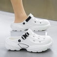 thumbnail image 3 of HEWUQI Foam Shoes Material Mules for Men Hollow out Lightweight Slip on Walking Sneakers Breathable Soft Beach Garden Shoes d-White Size 8.5, 3 of 5