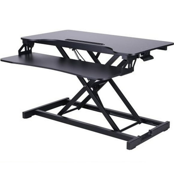 Rocelco Sit To Stand Adjustable Height Desk Riser (Black)