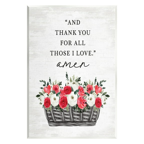 Stupell Industries Thank You Loving Rose Blooms Botanical & Floral Painting Unframed Art Print Wall Art, 10 x 15