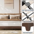 thumbnail image 6 of Garvee King Bed Frame, Platform Wood Bed Frame with Wooden Slat and Metal Slat Support, 10.24-inch Underbed Space for Storage, Without Headboard, No Box Spring Needed, Easy Assembly, Walnut, 6 of 9