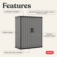 thumbnail image 4 of Keter Premier Tall Vertical Durable Resin Outdoor Storage Shed With Floor and Locking Double Doors, Grey, 4 of 17