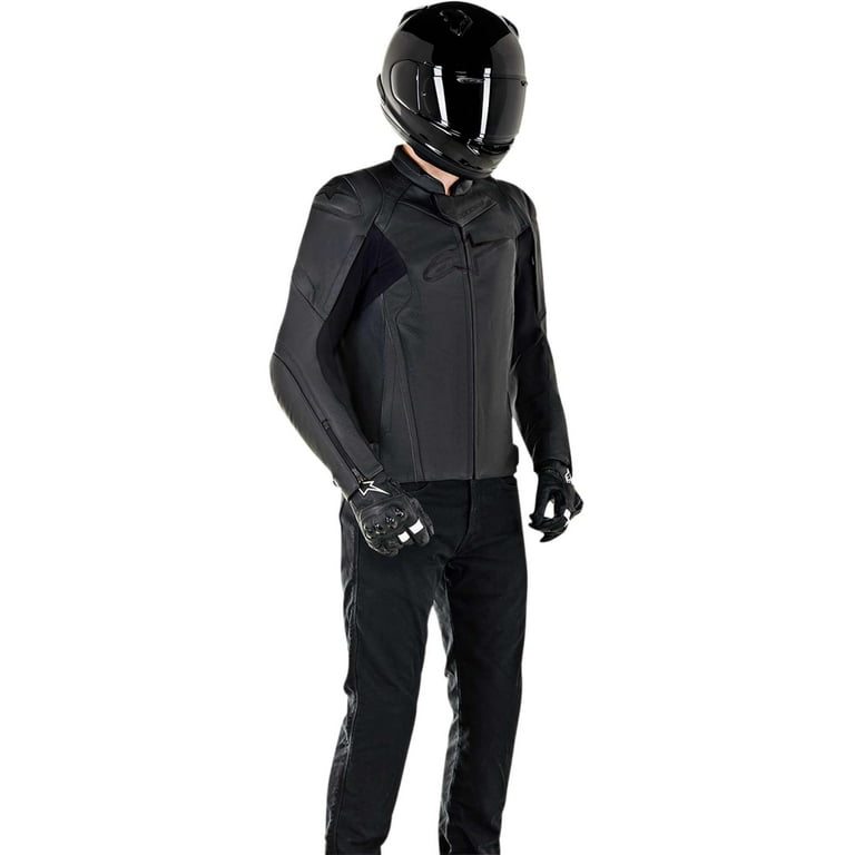 Alpinestars Faster V2 Mens Motorcycle Leather Jacket Black/Black