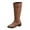 Brown, variant on Fashion Knee High Boots with Decorative Buckle and Side Zipper for Women - Stylish England Design for Modern Fashionistas
