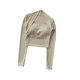 thumbnail image 5 of Top deportivo con cojín para el pecho para mujer, camisas de manga larga, ropa corta elegante para baile y Yoga, cintura pequeña para gimnasio, 5 of 6