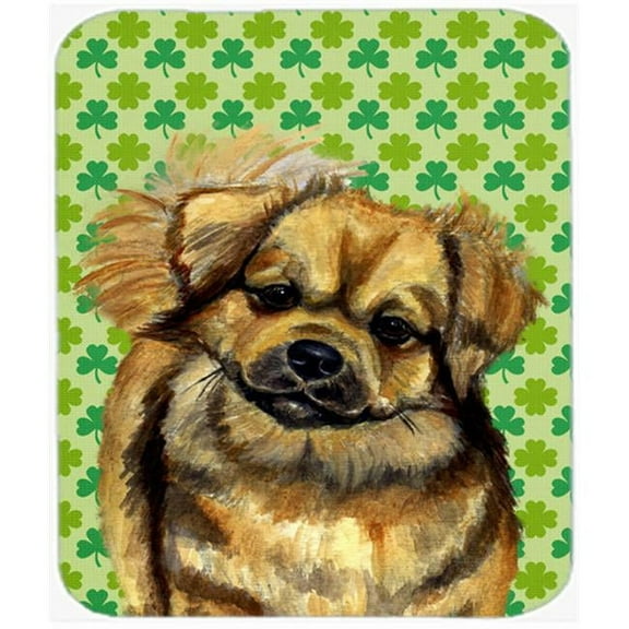 Tibetan Spaniel St. Patricks Day Shamrock Mouse Pad, Hot Pad or Trivet