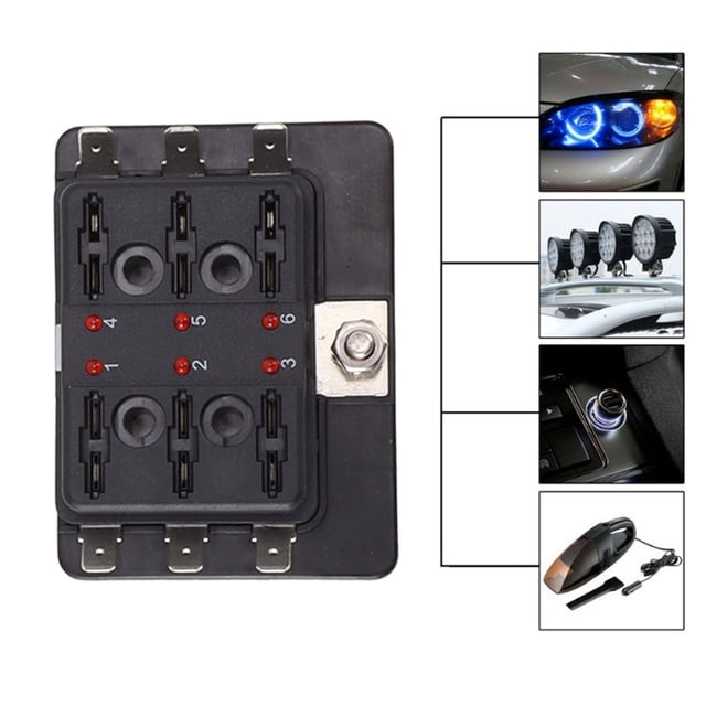 Car Fuse Box Holder, Fuse Box DC32V ATC ATO Blade Fuse Block Waterproof Marine Fuse Block With LED Indicator For Automobiles And Ships, Fuse Holders