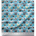 thumbnail image 1 of Soimoi Tissu Poly Georgette Imprimé Visage de Chiot au Mètre 52 Pouces de Large, 1 of 3