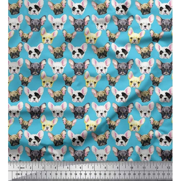 Soimoi Cotton Duck Fabric Puppy Face Dog Fabric Prints By Yard 42 Inch Wide