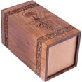 thumbnail image 3 of Floral Engraved Tree Wooden Cremation Urns for Human Ashes Adult Large - Wooden Burial Urn for Columbarium - Funeral Urn Box (250 Cubic Inches - Rosewood, Tree Life), 3 of 3