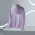 thumbnail image 4 of Jacket for Women 2025 Sun Protection UPF 50+ Plus Size Long Sleeve Hooded Full Zip Shirts Jacket with Pockets Summer Casual Clothing for Outdoor Hiking Purple XXL, 4 of 8