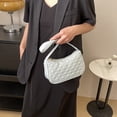 thumbnail image 2 of Bolsa De Hombro Bolso de hombro con hilo bordado de rombos Ins para mujer, bolso acolchado coreano (verde) Tmvgtek Para Estrenar, 2 of 6
