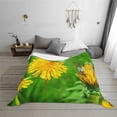 thumbnail image 6 of KLL Bees Pollinates A Yellow Dandelion Print Fleece Throw Blanket, Horizontal Fleece Bedding Cute Soft Blankets Comfy Fleece Flannel Plush Home Decor for Couch & Bed -50"x40", 6 of 9