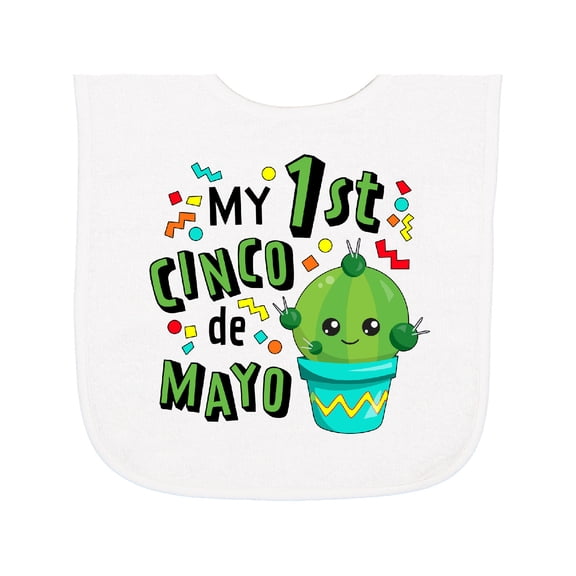 Inktastic My First Cinco De Mayo Cute Cactus Baby Terry Cloth Bib