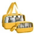 thumbnail image 1 of Dos bolsas de maquillaje transparentes empalmadas, bolsa de ducha y lavado de PVC, bolso de mano impermeable de PU, 1 of 5