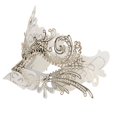 thumbnail image 4 of Máscara de mascarada Hoshin Masquerade Mardi Gras blanca para mujer, 4 of 9