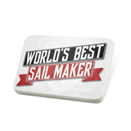 Porcelein Pin Worlds Best Sail Maker Lapel Badge – (Best Wig Maker In The World)