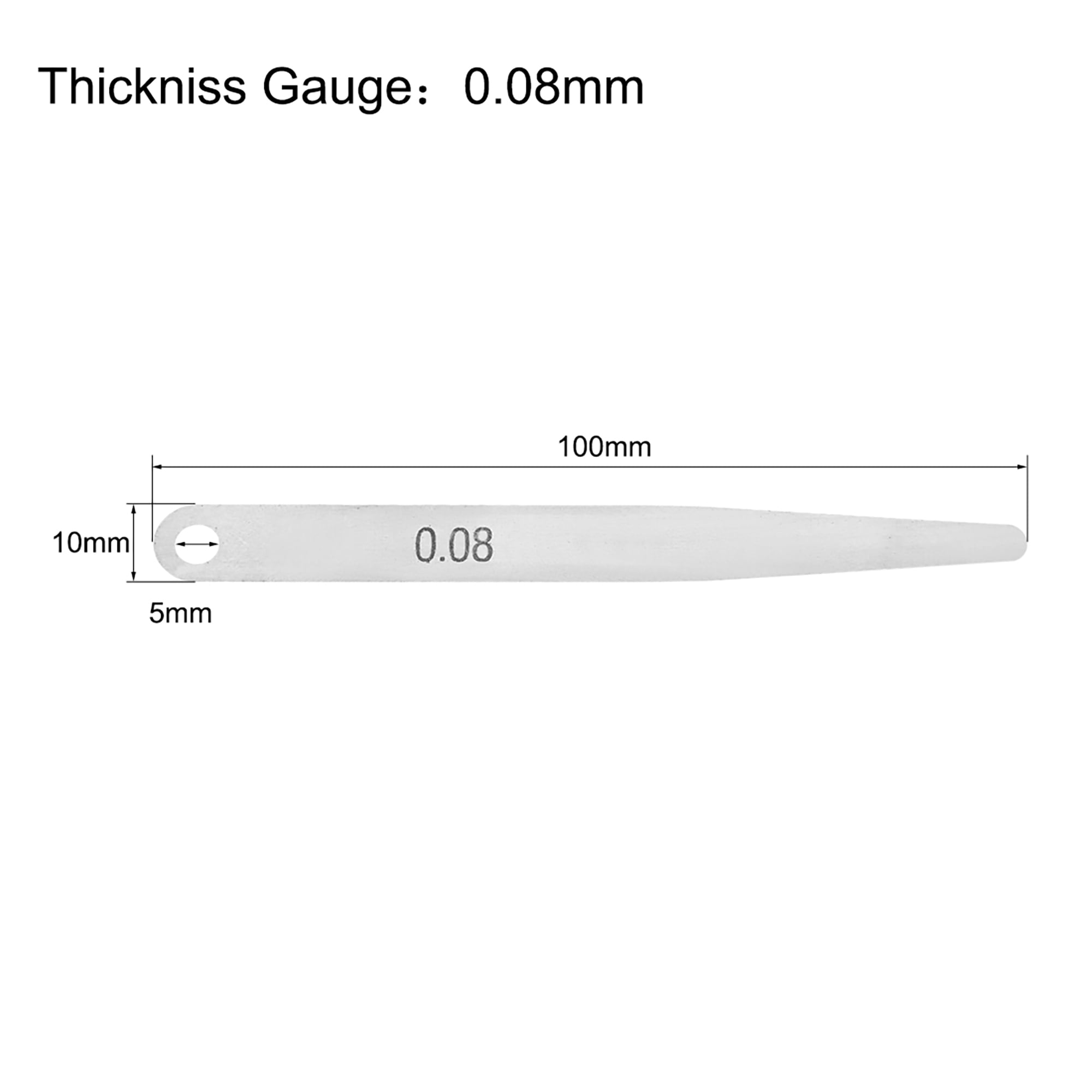 uxcell Metric Thickness Feeler Gauge 0.08mm Stainless Steel Measuring Tool for Gap Width 2pcs 