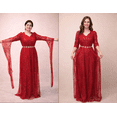 thumbnail image 4 of Kurdish Women’s Sequined Maxi Dress with Waist Chain, Elegant Evening Gown for Newroz, Weddings & Parties., 4 of 7