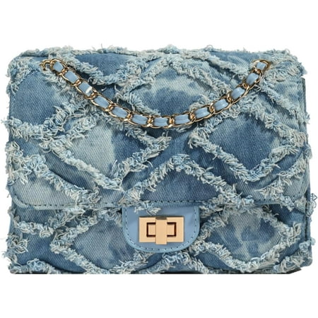 ShengRui Denim Purse  Denim Crossbody Bags for Women Jean Purse Denim Shoulder Bag Handbags