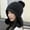 (Light hat) Black, variant on Autumn And Winter Big Head Circumference Warm Wool Cap Ladies Silver Line Knitted Caps Thicken Plus Velvet Warm Hair Ball Hats