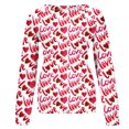thumbnail image 5 of Womens Valentine's Day Printing Shirt Long Sleeve Crew Neck Sweater Sequin Love Heart Print Sweatshirts Valentines Graphic Blouse (Red 2XL), 5 of 5