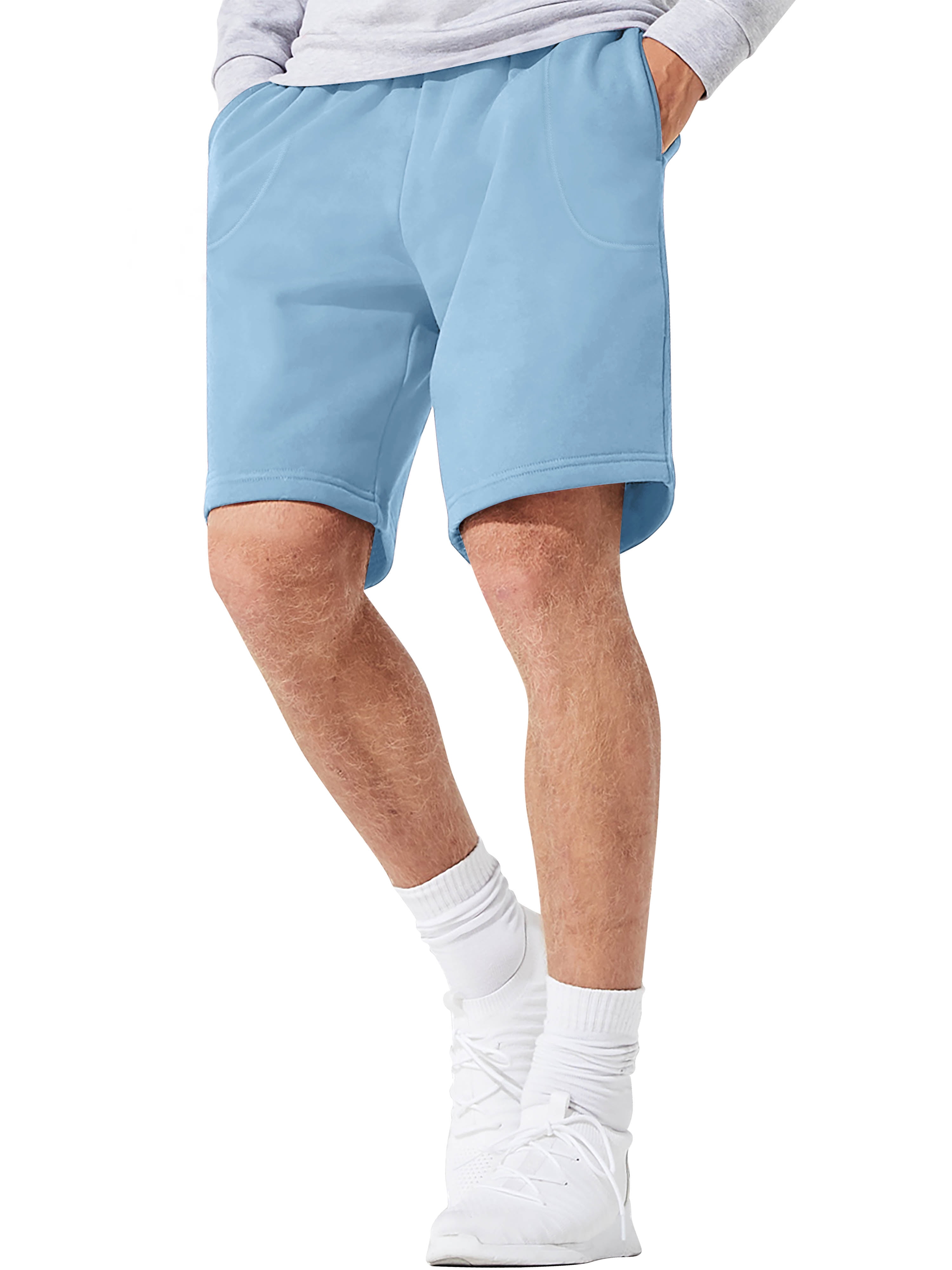 Hat and Beyond Men's Lightweight Brushed Fleece Elastic Sweat Shorts