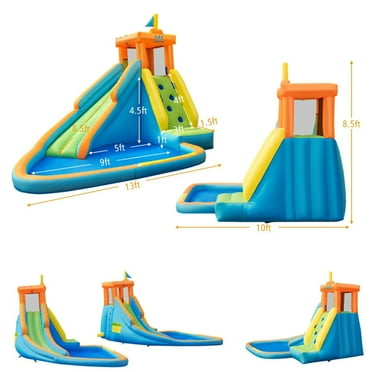 Spaco Inflatable Water Slide Kids Bounce House with 740W Blower, Jumping Castle Family Backyard Bouncy Castle, Durable Sewn with Extra Thick Material, Idea for Kids