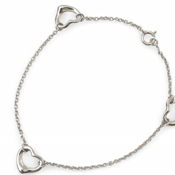 Pre-Owned Tiffany & Co. Triple Heart Bracelet, 925 Silver (Good)