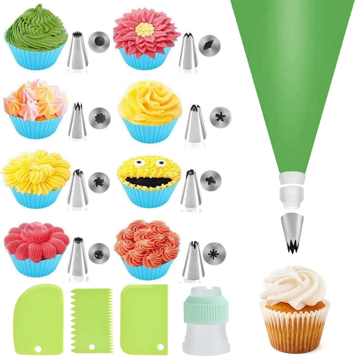 Nozzle Silicone Piping Bag Set, 17 Pieces Professional Piping Nozzle