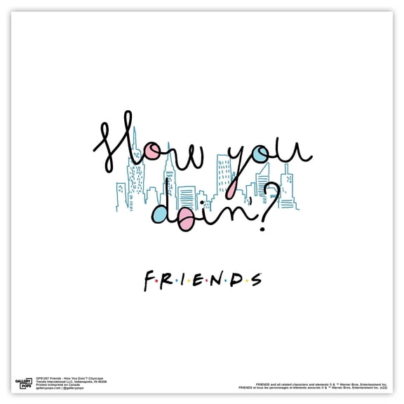 Gallery Pops Friends - How You Doin'? Cityscape Wall Art, Unframed Version, 12" x 12"