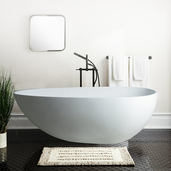 Vanity Art 59" x 31" Solid Surface Resin Stone Freestanding Bathtub