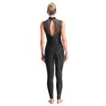 thumbnail image 3 of Aiihoo Womens Rhinestones Jumpsuit Sheer Mesh Patchwork Bodysuit Full Length Figure Ice Skating Bodycon Romper Black XXL, 3 of 7