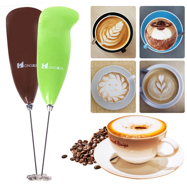 Electric Milk Frother Automatic Milk Frother for Bulletproof Coffee Matcha Stainless Steel Blender Battery Powered Mini Drink Blender Mixer