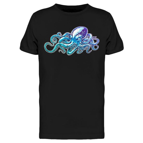 Blue Octopus Vintage Design T-Shirt Men -Image by Shutterstock, Male Small