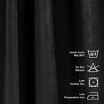 thumbnail image 4 of 3S Brother's Extra Long Solid Luxury Matte Velvet Soft Curtain Onyx Single Panel Hanging Back Tap & Rod Pocket Home Décor 5-25 Feet Custom Made Curtains -Made in Turkey Each(52"x228"), 4 of 7