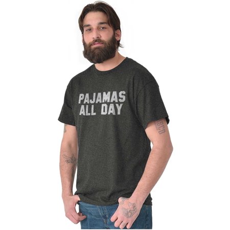 

College Short Sleeve T-Shirt Tees Tshirts Pajamas All Day Funny Lazy Napping Funny