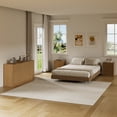 thumbnail image 3 of ASTUVIA 4-Piece Bedroom Set for Adult, Fluted Queen Floating LED Bed Frame with 2 Nightstands and Fluted 9 Drawer Dressers,Light Walnut, 3 of 10