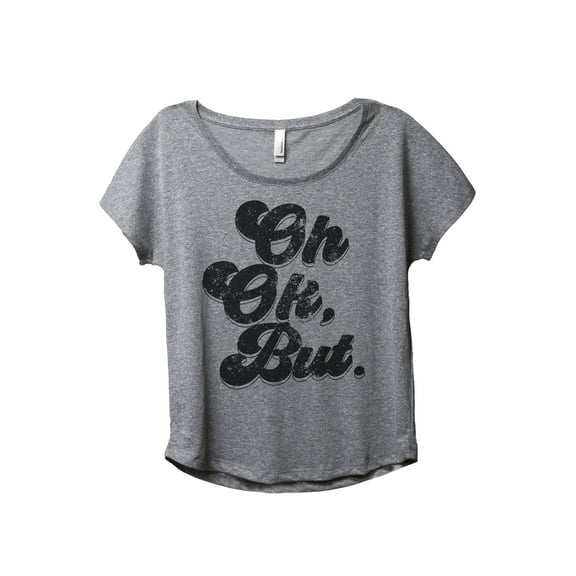 Oh Ok, But. Women's Fashion Slouchy Dolman T-Shirt Tee Heather Grey Small