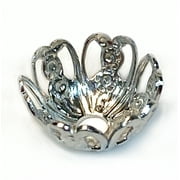 National Artcraft® Vintage 1980s Silver-Tone 10mm Filigree Bead Cap - (Set/25)