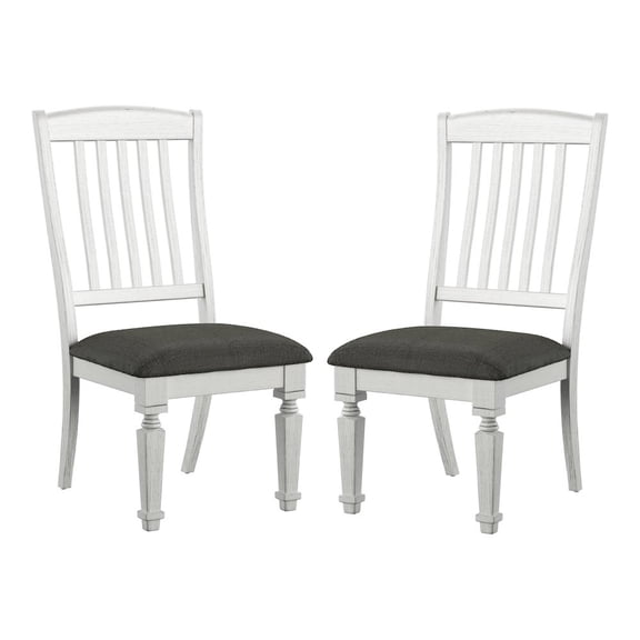 Furniture of America Cassie Wood Padded Dining Chair in Antique White (Set of 2)