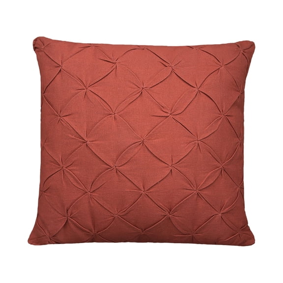 Diamond Tuck Rust Geometric 100% Cotton Accent Throw Pillow 18" x 18"