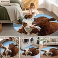 thumbnail image 5 of Round Rugs 6Ft, Brown Cows Round Area Rug Washable Indoor Throw Carpet, Country Elegant Farmhouse Modern Art Soft Non Slip Circle Rug for Office Cabinet Home Decor Aesthetic, 5 of 8