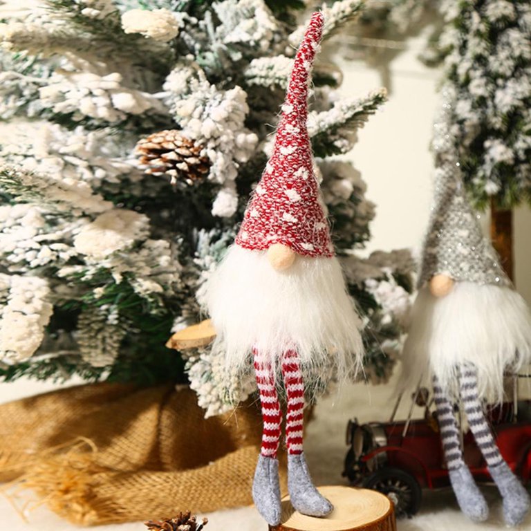 USILAND 2 Packs Lighted Christmas Gnomes, Sequin Christmas Gnome with Long  Legs, Pink Handmade Gnome Christmas Decorations for Home, Christmas Gnomes