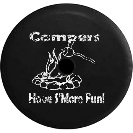 2018 2019 Wrangler JL Campers Have S'more Fun Camping Travel Trailer Campfire Spare Tire Cover Jeep RV 33 InchBack up (Best Quality Travel Trailers 2019)