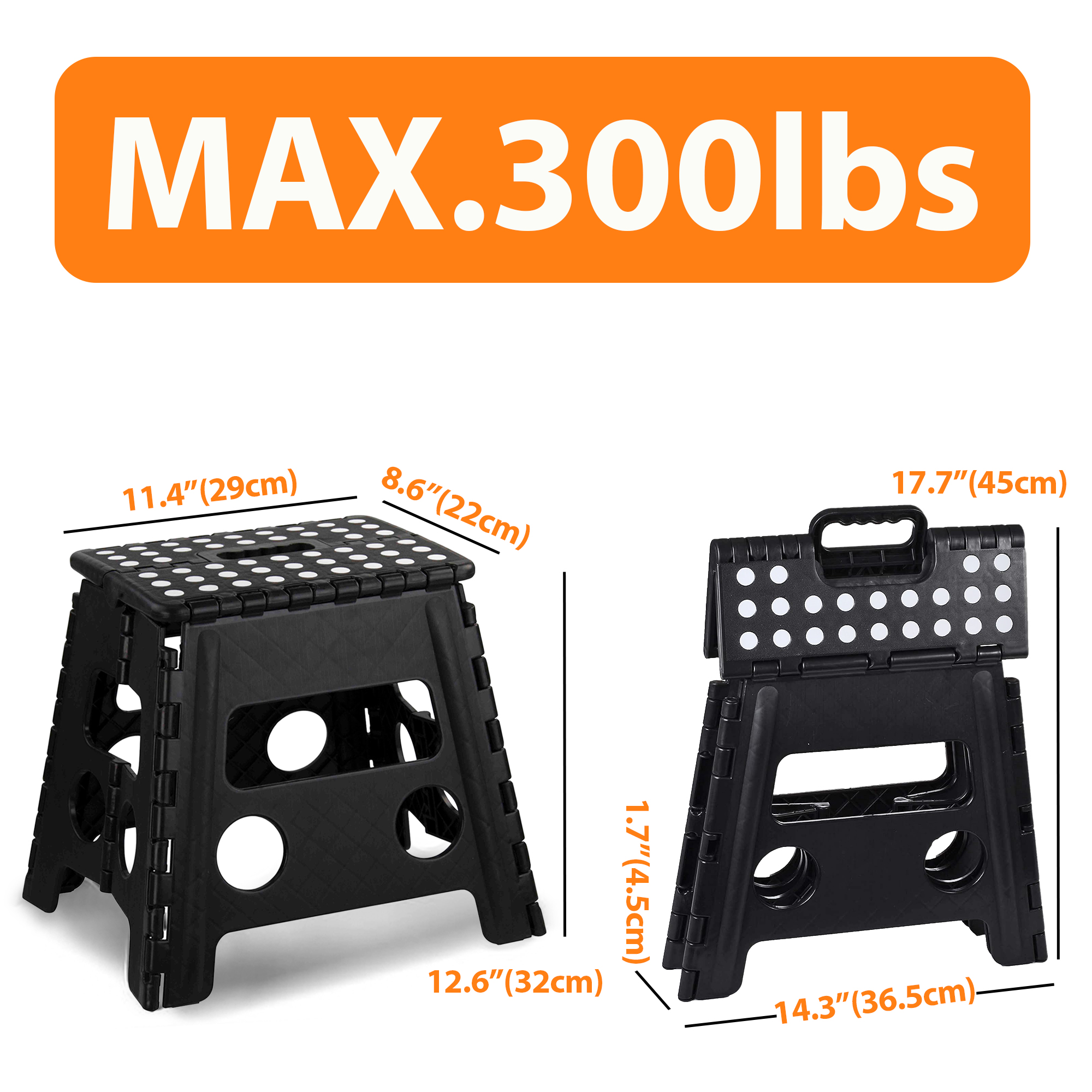 CISILOV Folding Step Stool, 12.6" Non-Slip, 300 lb Capacity photo 2