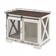 thumbnail image 3 of Noble House Farmhouse Dog Cage Crate Furniture, Sliding Barn Door Kennel End Table with Divider and Flip-Top, White, 3 of 7