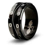 CritSuccess Clicking Life Counter Ring (Size 8 - Stainless Steel - Black)