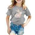thumbnail image 4 of LRen Girls Easter Day Shirt Size 10-12 Cute Bunny Eggs Print Short Sleeve T Shirt Preppy Top Summer Vacation Tops Easter Gifts for Girls, 4 of 4