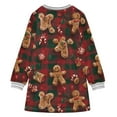 thumbnail image 6 of Girls' long-sleeved dress Gingerbread Man Girls' A-line dress with ribbed cuffs Soft and comfortable, 6 of 6